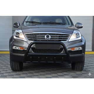 Bullbar WT003 Black (nerūsējošais tērauds) SsangYong Rexton I 2001–2017 foto 4