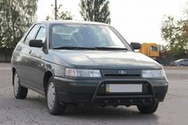 VAZ 2110-21115 1995–2015 Priekšējais aizsargstienis (bullbar) WT003 Black 60 mm (nerūsējošais tērauds) foto 2