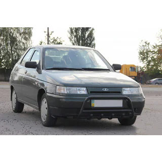 Priekšējais aizsargstienis (bullbar) WT003 Black 60 mm (nerūsējošais tērauds) VAZ 2110-21115 1995–2015 foto 2