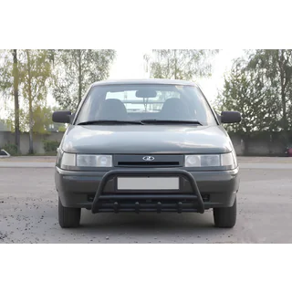 Priekšējais aizsargstienis (bullbar) WT003 Black 60 mm (nerūsējošais tērauds) VAZ 2110-21115 1995–2015 foto 3