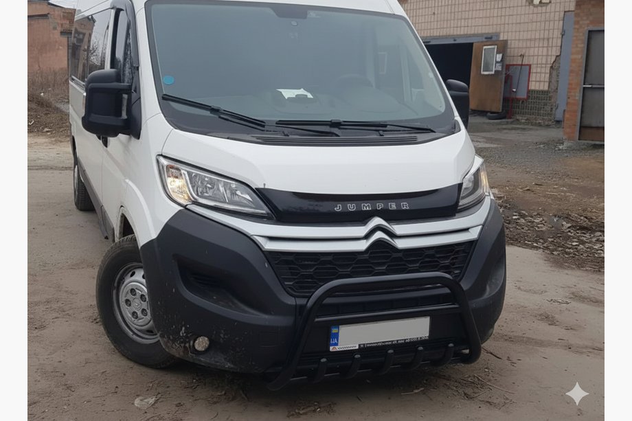 Fiat Ducato 2006–2025 Priekšējais aizsargstienis WT003 Black (nerūsējošais tērauds) Image