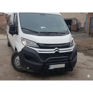 Priekšējais aizsargstienis WT003 Black (nerūsējošais tērauds) Citroen Jumper 2007–2025 foto 1