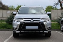 Mitsubishi Outlander 2012–2021 Bullbārs WT003 Black (nerūsējošais tērauds) foto 4