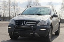 Mercedes ML W164 2005–2011 Bullbārs WT003 Black (nerūsējošais tērauds) foto 4