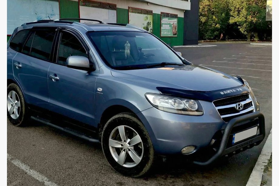 Hyundai Santa Fe 2 2006–2012 Kengurubārs WT004 Black (nerūsējošais tērauds) Image