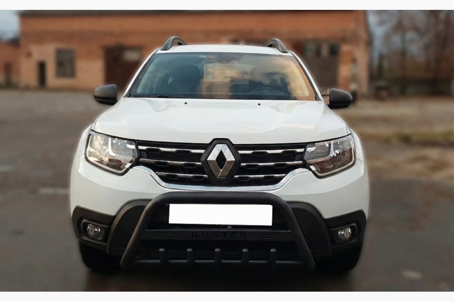 Renault Duster 2018–2024 Ķenguru aizsargstienis ar uzrakstu WT004 Black (nerūsējošais tērauds) Foto 3