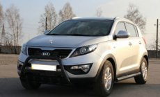 Kia Sportage 2010–2015 Kengurina stienis WT004 Black (nerūsējošais tērauds) foto 1