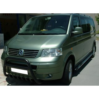 Bullbārs WT003 Black (nerūsējošais tērauds) Volkswagen T5 Transporter 2003–2010 foto 3