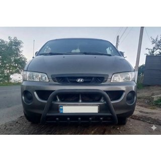 Bullbar WT003 Black (nerūsējošais tērauds) Hyundai H200, H1, Starex 1998–2007 foto 1
