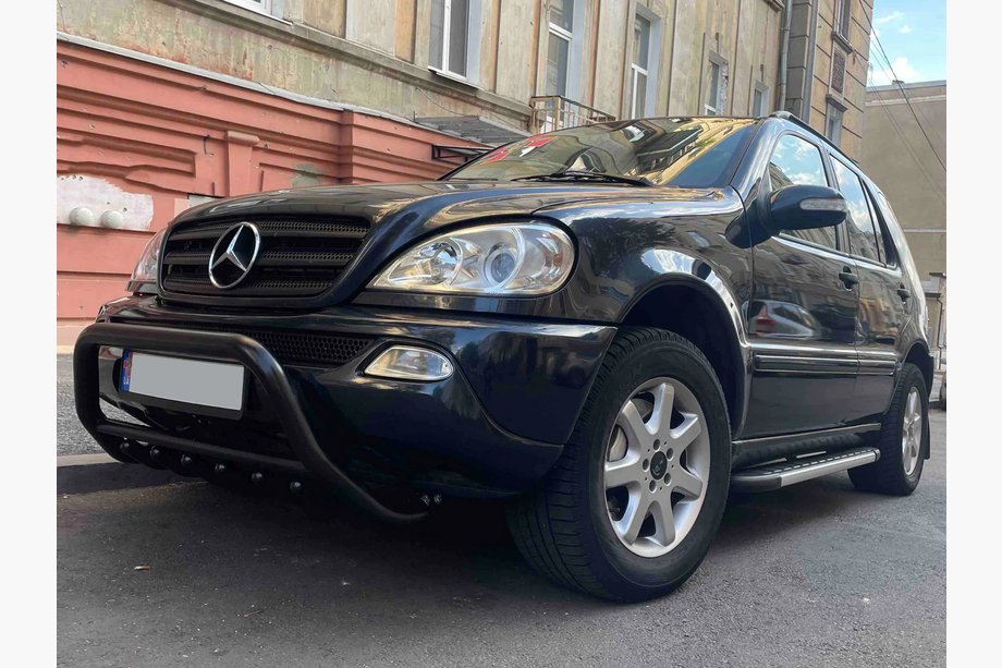 Mercedes ML W163 1997–2005 Bullbārs WT003 Black (nerūsējošais tērauds) Foto 4