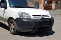 Peugeot Partner 1996–2008 Bullbar WT003 Black (nerūsējošais tērauds) foto 3