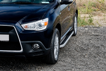 Mitsubishi Outlander 2006–2012 Sānu pakāpieni Tayga Grey (2 gab., alumīnijs) foto 1