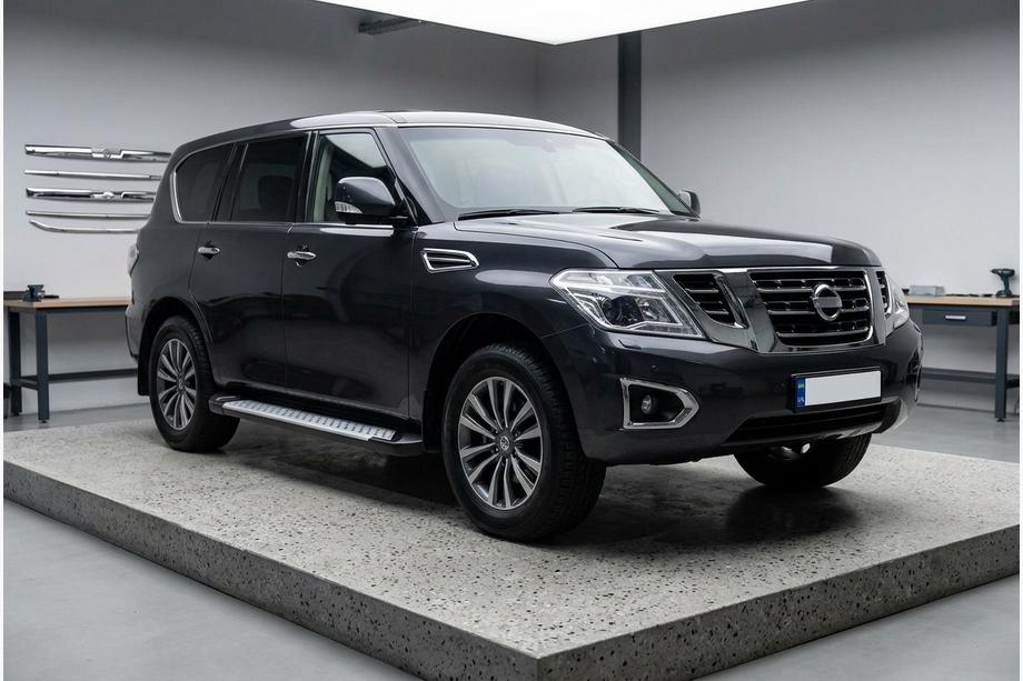 Nissan Patrol Y62 2010–2024 Sānu pakāpieni Allmond Grey (2 gab., alumīnijs) Foto 1