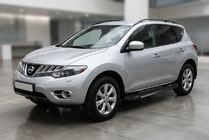 Nissan Murano 2008–2014 Sānu sliekšņi RedLine Black (2 gab., alumīnijs) foto 1