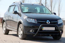 Renault Sandero 2013–2022 Bullbar WT003 Black (nerūsējošais tērauds) foto 3