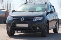 Dacia Sandero 2013–2020 Bullbar WT003 Black (nerūsējošais tērauds) foto 1