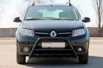 Dacia Sandero 2013–2020 Bullbar WT003 Black (nerūsējošais tērauds) foto 2