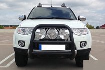 Mitsubishi L200 2006–2015 Kengurubārs WT018 Black (nerūsējošais tērauds) foto 2