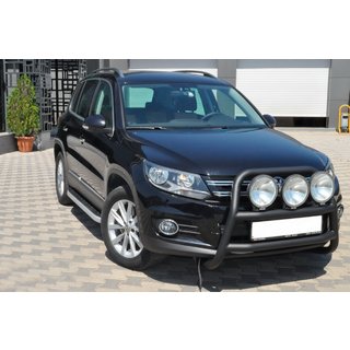 Bullbar WT018 Black (nerūsējošais tērauds) Volkswagen Tiguan 2007–2016 foto 3