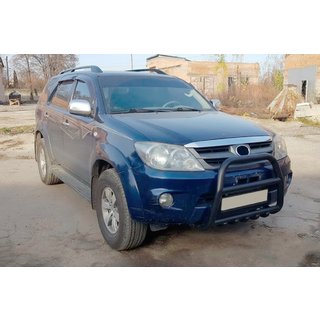 Priekšējais aizsargstienis F12-11 Black (nerūsējošais tērauds) Toyota Fortuner 2006–2015 foto 2