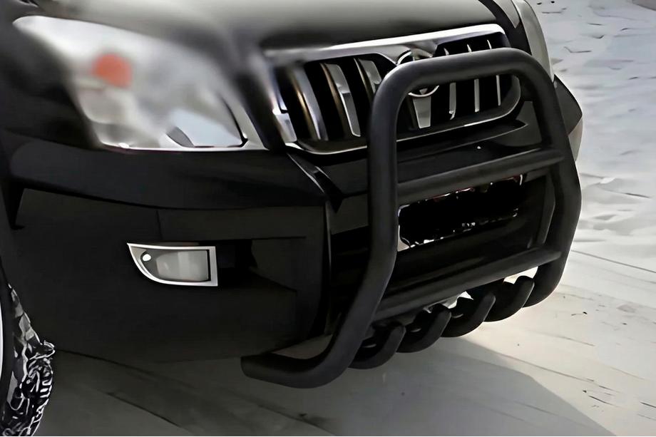 Toyota Land Cruiser Prado 120 2002–2009 Augstais priekšējais aizsargstienis (bullbar) Black (nerūsējošais tērauds) Foto 1