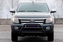 Ford Ranger 2011–2022 Priekšējais aizsargstienis WT022 Black (nerūsējošais tērauds) foto 1