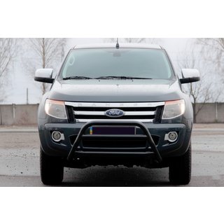 Priekšējais aizsargstienis WT022 Black (nerūsējošais tērauds) Ford Ranger 2011–2022 foto 1