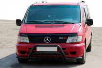 Mercedes Vito W638 1996–2003 Kengurjatņiks ar sānu stieņiem WT002 Plus Black (nerūsējošais tērauds) foto 1