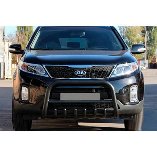 Priekšējais aizsargstienis WT021 Black (nerūsējošais tērauds) Kia Sorento II XM 2009–2014 foto 2