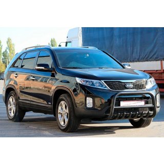 Priekšējais aizsargstienis WT021 Black (nerūsējošais tērauds) Kia Sorento II XM 2009–2014 foto 3