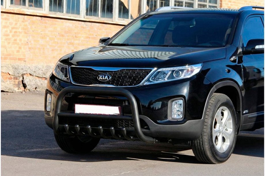 Kia Sorento II XM 2009–2014 Priekšējais aizsargstienis WT021 Black (nerūsējošais tērauds) Image
