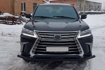 Lexus LX570/450d 2008–2022 Priekšējais aizsargstienis ST014 Black (2015+, nerūsējošais tērauds) foto 2