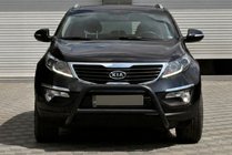 Kia Sportage 2010–2015 Bullbar WT006 Black (nerūsējošais tērauds) foto 2