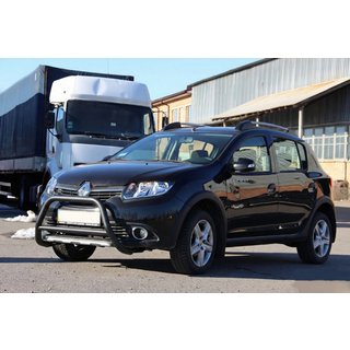 Priekšējais kengurina stienis WT006 Black (nerūsējošais tērauds) Dacia Sandero 2013–2020 foto 3