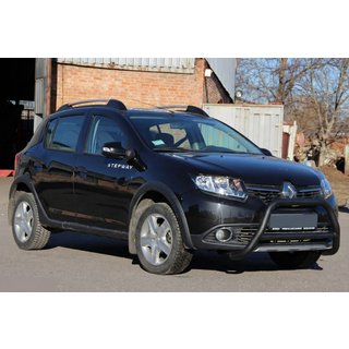 Priekšējais kengurina stienis WT006 Black (nerūsējošais tērauds) Dacia Sandero 2013–2020 foto 4