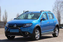 Renault Sandero 2013–2022 Priekšējais kengurina stienis WT006 Black (nerūsējošais tērauds) foto 6