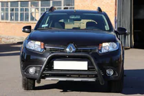 Renault Sandero 2013–2022 Priekšējais kengurina stienis WT006 Black (nerūsējošais tērauds) foto 2