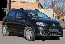 Renault Sandero 2013–2022 Priekšējais kengurina stienis WT006 Black (nerūsējošais tērauds) foto 5