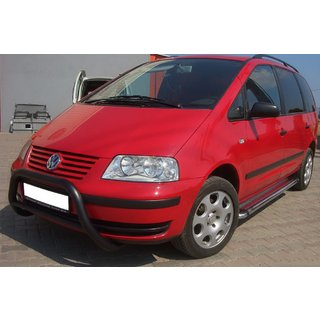 Priekšējais aizsargstienis WT005 Black (nerūsējošais tērauds) Volkswagen Sharan 1995–2010 foto 1