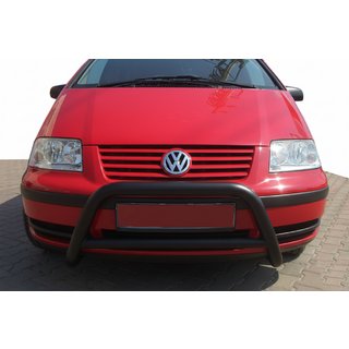 Priekšējais aizsargstienis WT005 Black (nerūsējošais tērauds) Volkswagen Sharan 1995–2010 foto 3