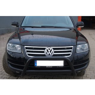Priekšējais aizsargstienis (bullbar) WT005 Colt Black (nerūsējošais tērauds) Volkswagen Touareg 2002–2010 foto 3