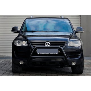 Priekšējais aizsargstienis (bullbar) WT005 Colt Black (nerūsējošais tērauds) Volkswagen Touareg 2002–2010 foto 4
