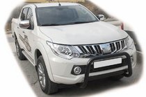 Mitsubishi L200 2015–2024 Priekšējais aizsargstienis WT005 Black (nerūsējošais tērauds) foto 1
