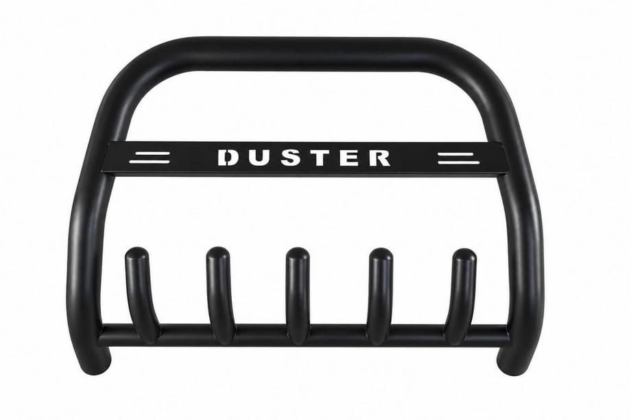 Dacia Duster 2008–2018 Priekšējais aizsargstienis (bullbar) RNDT.09.F1-58.6 Black (nerūsējošais tērauds) Foto 1