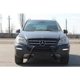 Priekšējais aizsargstienis WT006 Black (nerūsējošais tērauds) Mercedes ML W164 2005–2011 foto 1