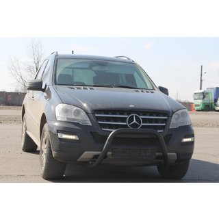 Priekšējais aizsargstienis WT006 Black (nerūsējošais tērauds) Mercedes ML W164 2005–2011 foto 2