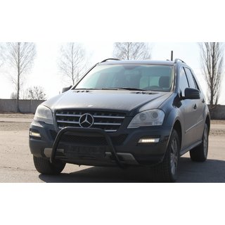Priekšējais aizsargstienis WT006 Black (nerūsējošais tērauds) Mercedes ML W164 2005–2011 foto 3