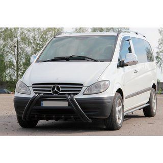 Kelebek WT011 Black priekšējais aizsargstienis (kenguru stienis), nerūsējošais tērauds Mercedes Viano 2004–2014 foto 3