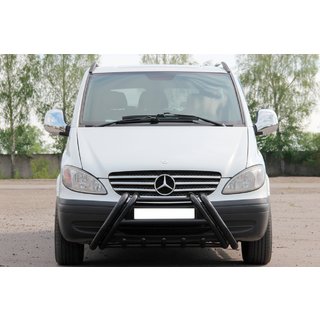 Kelebek WT011 Black priekšējais aizsargstienis (kenguru stienis), nerūsējošais tērauds Mercedes Viano 2004–2014 foto 1