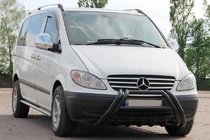 Mercedes Vito W639 2004–2014 Kelebek WT011 Black priekšējais aizsargstienis (kenguru stienis), nerūsējošais tērauds foto 2